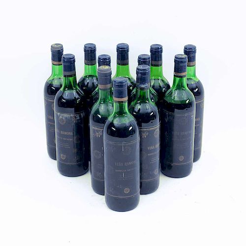12 Botellas de vino. Viña Ramona. Reserva 1970. Rioja. Llenados altos.