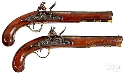 Pair of British flintlock pistols