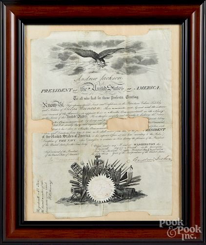 Andrew Jackson signed Naval Appointment