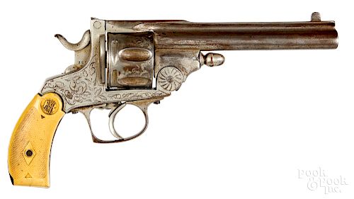 French engraved centerfire break top revolver