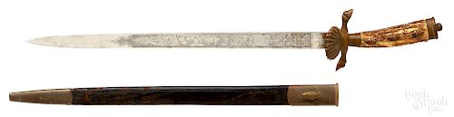 German WKC hunting dagger and scabbard