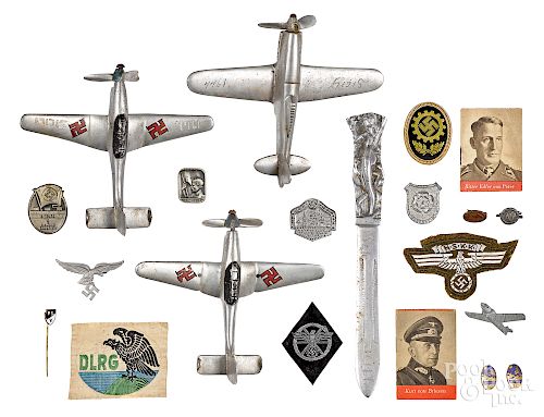 Group of German Nazi pins and patches