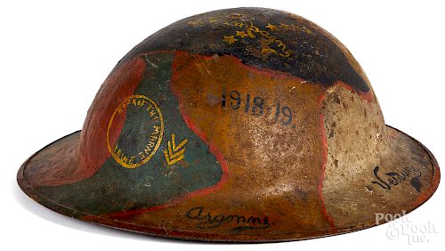 WWI painted doughboy Brodie helmet