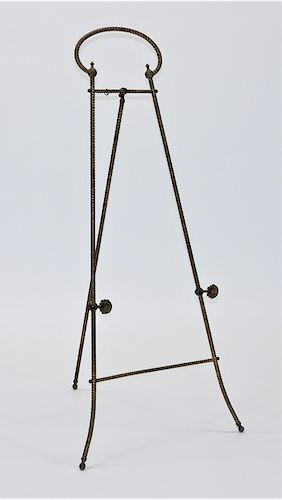 19C American Victorian Gilded Brass Easel