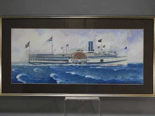 Wallace Randall Painting of Steamship Rhode Island