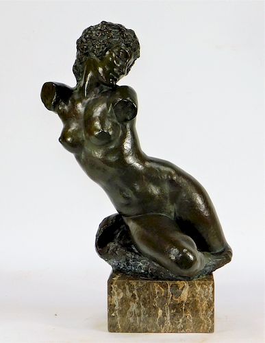 Ernst Seger Bronze Sculpture of Female Nude Torso