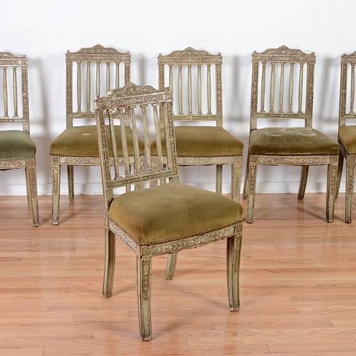 Set (10) Continental Neo-Classical side chairs