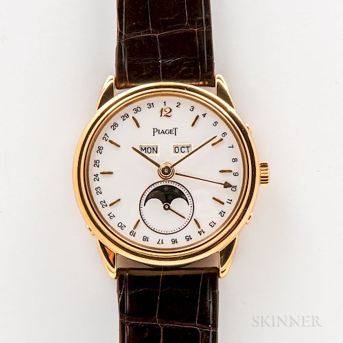 Limited Edition 18kt Gold Piaget Reference 15908 Triple Date Wristwatch