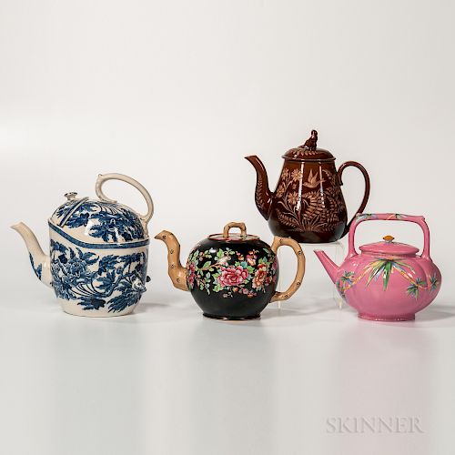 Four Earthenware Teapots
