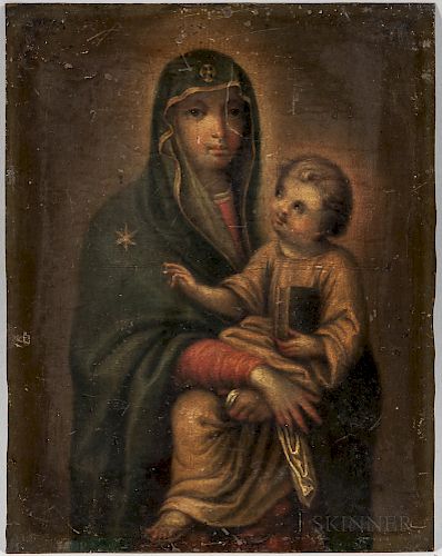 Italian School, 17th Century Style  Madonna and Child