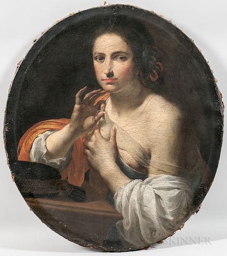 Continental School, 17th Century Style  Portrait of a Lady with a Gossamer Drape