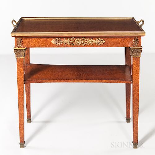 Louis XVI-style Ormolu-mounted Burl Amboyna-veneered Side Table