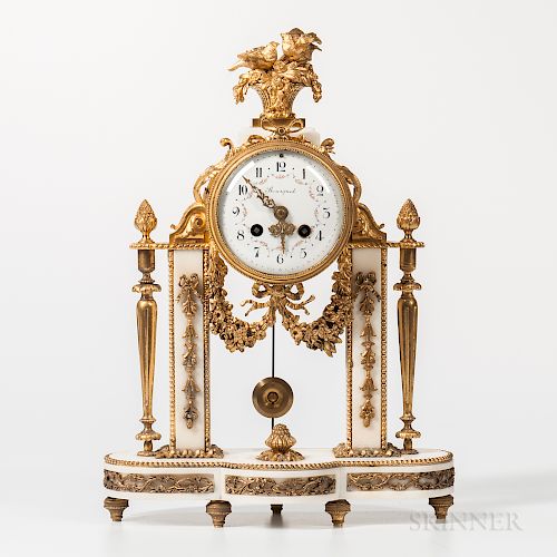 Gilt-bronze and Marble Mantel Clock