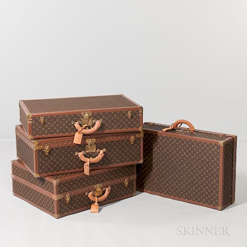 Four-piece Suite of Louis Vuitton Luggage