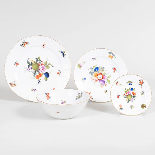 Assembled Herend Porcelain Part Service in the 'Fruits and Flowers' and 'Market Garden' Patterns