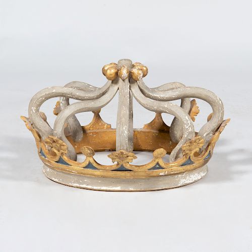 Carved Parcel Gilt and Painted Coronet