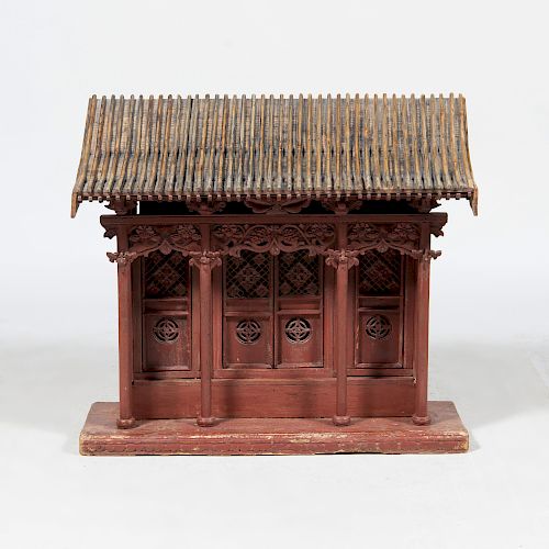 Chinese Red Painted House Shrine