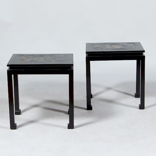 Two Chinese Lacquer End Tables