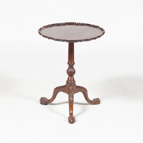 George III Style Carved Mahogany Tripod Table