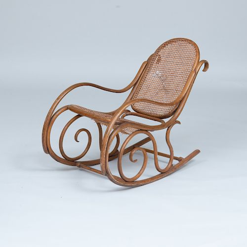 Thonet Bentwood and Caned Rocker
