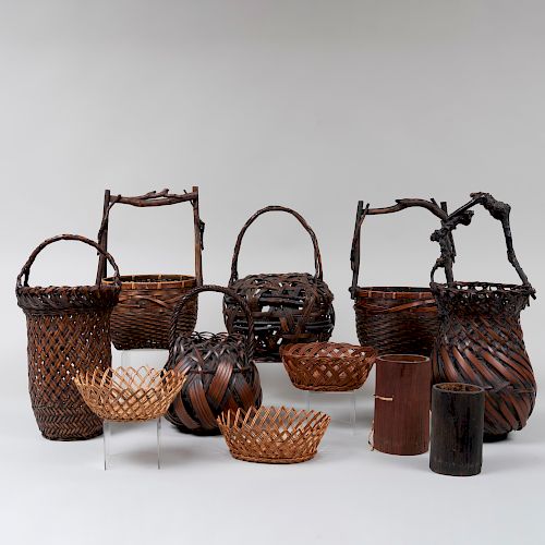 Group of Six Japanese Baskets