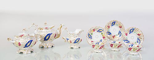 Paris Porcelain Gilt-Decorated Part Tea Service