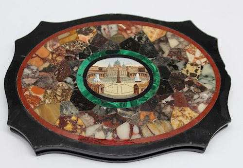 Antique and Fine Quality Micro Mosaic Plaque.