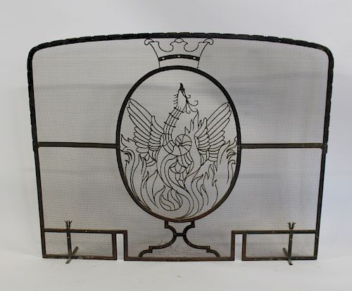 Diedrich Hunt? Attributed To Antique Fire Screen