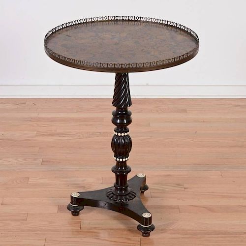 Continental ebonized wood tripod table