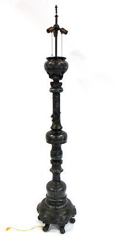 Cloisonne Bronze 'Dragon' Floor Lamp.