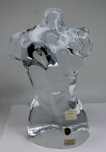 A Loredano Rosin Glass Torso Sculpture, 20th