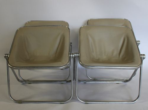 4 Giancarlo Pirelli Leather Folding Chair