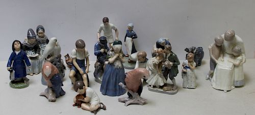 Lot of 20 Royal Copenhagen Porcelain Figures