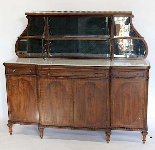 Regency Style Marble Top and Mirror Back