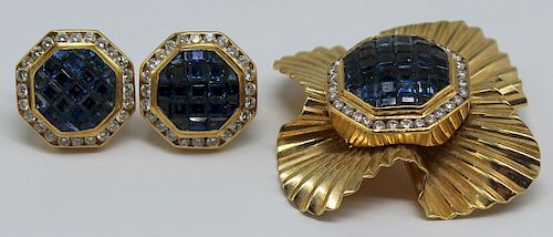 JEWELRY. 18kt, 14kt, Sapphire and Diamond Suite.