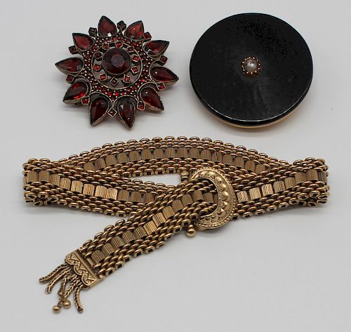 JEWELRY. Victorian 14kt Gold Jarretiere Bracelet.