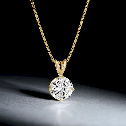 A 3.09â€“Carat Diamond Pendant Necklace