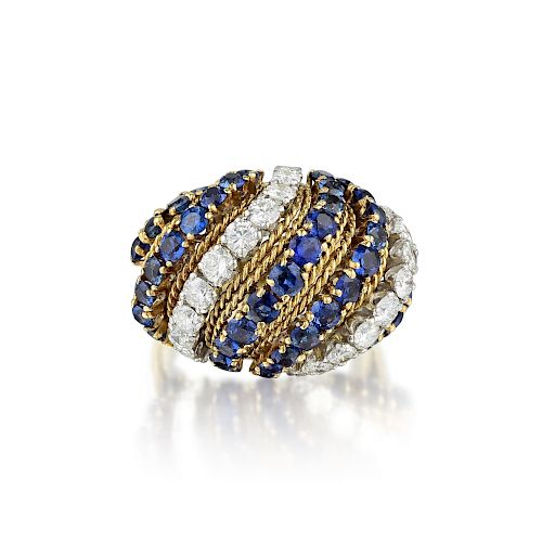 Van Cleef & Arpels Sapphire and Diamond Couscous Ring