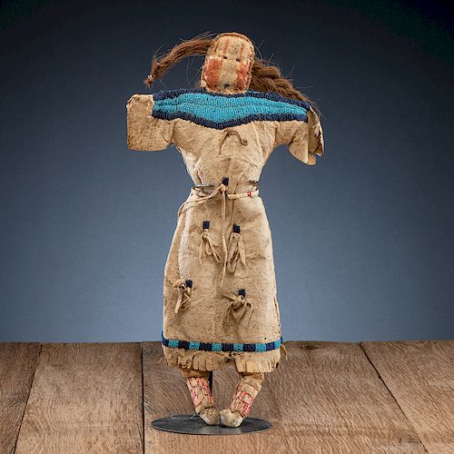 Northern Plains Beaded and Quilled Hide Doll