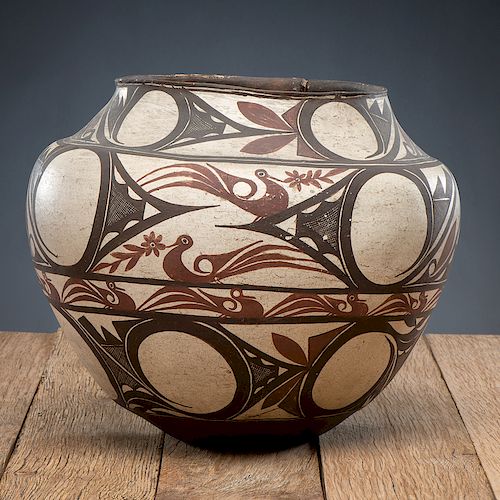 Zuni Polychrome Pottery Olla, From The Harriet and Seymour Koenig Collection, NY