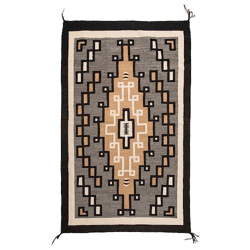 Navajo Two Grey Hills Weaving / Rug, Proceeds to be Donated to the ATADA (Antique Tribal Art Dealers Association), Legal Fund
