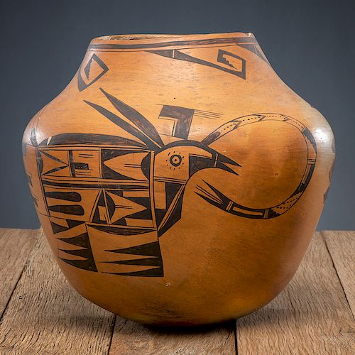 Nampeyo of Hano (Hopi, 1859-1942) Attributed, Pictorial Pottery Jar, From The Harriet and Seymour Koenig Collection, NY