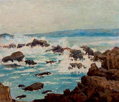 * Gustav Goetsch, (American, 1877-1969), Grey Ocean, 1960