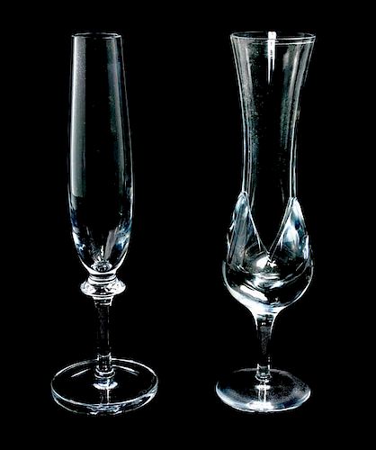 * Two Daum Glass Vases Height of taller 12 1/2 inches.