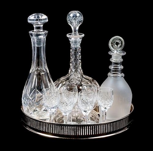 * A Group of Three Decanters Height of tallest 11 1/4 inches.