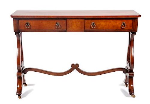 * A Regency Style Drop-Leaf Sofa Table Height 30 x width 44 x depth 21 1/2 inches (open).