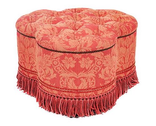 A Victorian Style Upholstered Ottoman Height 20 inches.