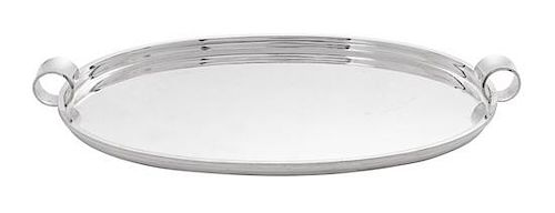 * A Danish Silver Tray, Hans Hansen, Copenhagen, with applied loop handles.