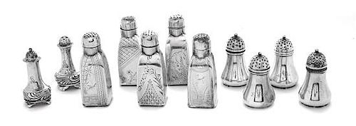 * A Collection of American and English Silver Salt and Pepper Shakers, Tiffany & Co., Gorham Mfg. Co., and English Sterling, of