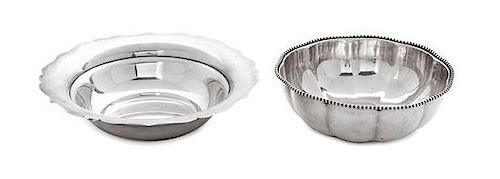 * Two American Silver Bowls, S. Kirk & Sons, Baltimore, MD and Whiting Mfg. Co, New York, NY, the first with scalloped rim, the